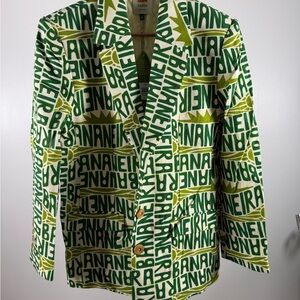 FARM Rio Graphic Green and Yellow Blazer